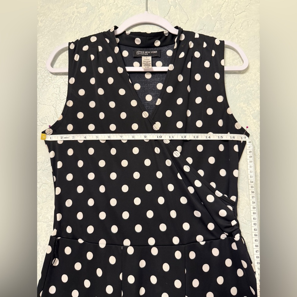 Jones New York Black and White polkadot V-Neck Maxi Dress - Picture 8 of 15